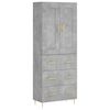 vidaXL betonsz&uuml;rke szerelt fa magasszekr&eacute;ny 69,5 x 34 x 180 cm