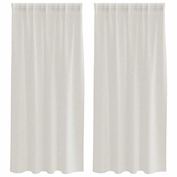 vidaXL Voile F&uuml;gg&ouml;ny f&uuml;gg&ouml;ny&ouml;kkel 2 pcs Kr&eacute;m 175 x 140 cm Poli&eacute;szter