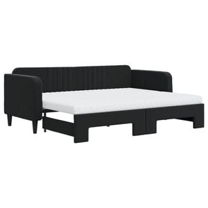 vidaXL fekete kih&uacute;zhat&oacute; b&aacute;rsony heverő matraccal 80 x 200 cm