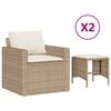 vidaXL 4 r&eacute;szes b&eacute;zs polyrattan kerti &uuml;lőgarnit&uacute;ra p&aacute;rn&aacute;kkal