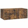 vidaXL Fali TV szekr&eacute;ny 98 x 31 cm F&uuml;st&ouml;s T&ouml;lgy Szerelt Fa
