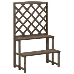vidaXL sz&uuml;rke t&ouml;m&ouml;r fenyőfa r&aacute;csos vir&aacute;gtart&oacute; &aacute;llv&aacute;ny 70 x 42 x 115 cm
