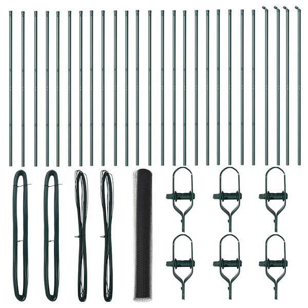 vidaXL Ker&iacute;t&eacute;soszlop Sz&uuml;rke 50 x 1,2 m (36 mm h&aacute;l&oacute;) Ac&eacute;l &eacute;s PVC