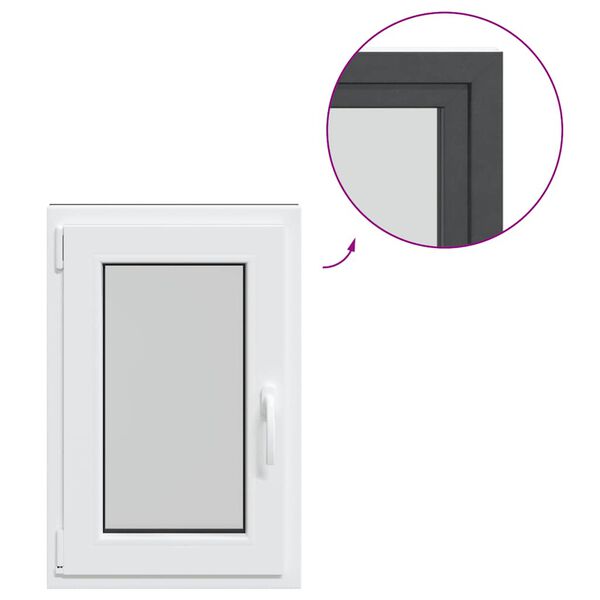 vidaXL "RISOR" pinceablak 50x75 cm, bukó-nyíló, DIN, bal oldali, antracit