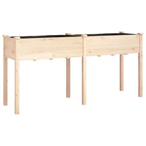vidaXL t&ouml;m&ouml;r fenyőfa kerti &uuml;ltetől&aacute;da b&eacute;l&eacute;ssel 161 x 45 x 76 cm