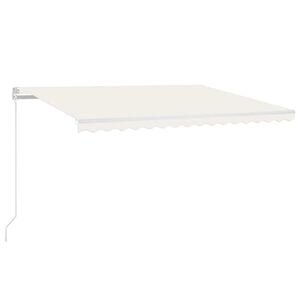 vidaXL kr&eacute;msz&iacute;nű automata sz&eacute;l&eacute;rz&eacute;kelős &eacute;s LED-es napellenző 450x300cm