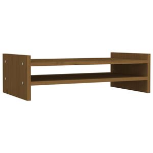 vidaXL m&eacute;zbarna t&ouml;m&ouml;r fenyőfa monitor&aacute;llv&aacute;ny 50x27x15 cm