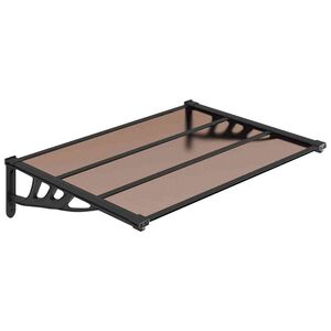 vidaXL fekete polikarbon&aacute;t ajt&oacute;előtető 122 x 90 cm