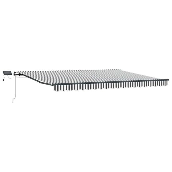 vidaXL antracitsz&uuml;rke-feh&eacute;r LED-es k&eacute;zi napellenző 400 x 300 cm