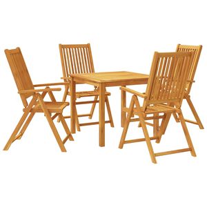 vidaXL 5 r&eacute;szes t&ouml;m&ouml;r ak&aacute;cfa kerti &eacute;tkezőgarnit&uacute;ra 85x85x74 cm