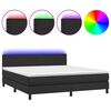 vidaXL fekete műbőr rug&oacute;s &aacute;gy matraccal &eacute;s LED-del 160x200 cm