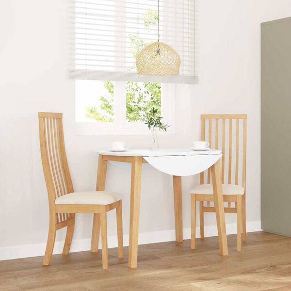 vidaXL 2 db tömörfa gumiból készült étkezőszékek párnákkal