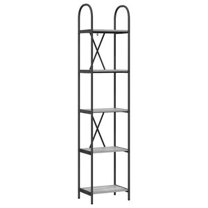 vidaXL K&ouml;nyvespolc 5 szintes 40 x 30 x 183 cm Szerelt fa Sz&uuml;rke Sonoma