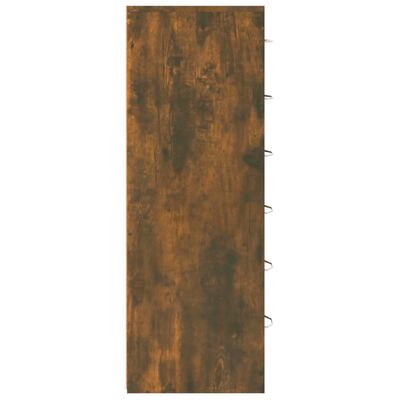 vidaXL füstös tölgy színű szerelt fa komód 6 fiókkal 50 x 34 x 96 cm