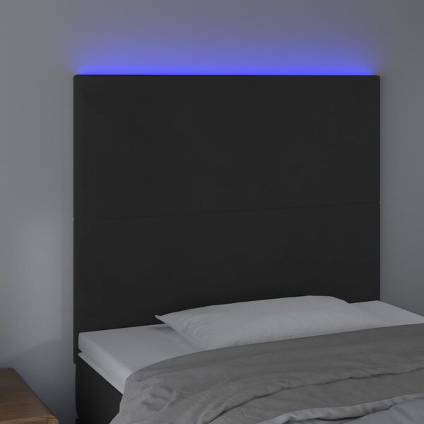 vidaXL fekete b&aacute;rsony LED-es fejt&aacute;mla 90x5x118/128 cm