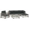 vidaXL 6-r&eacute;szes sz&uuml;rke polyrattan kerti b&uacute;torszett p&aacute;rn&aacute;kkal
