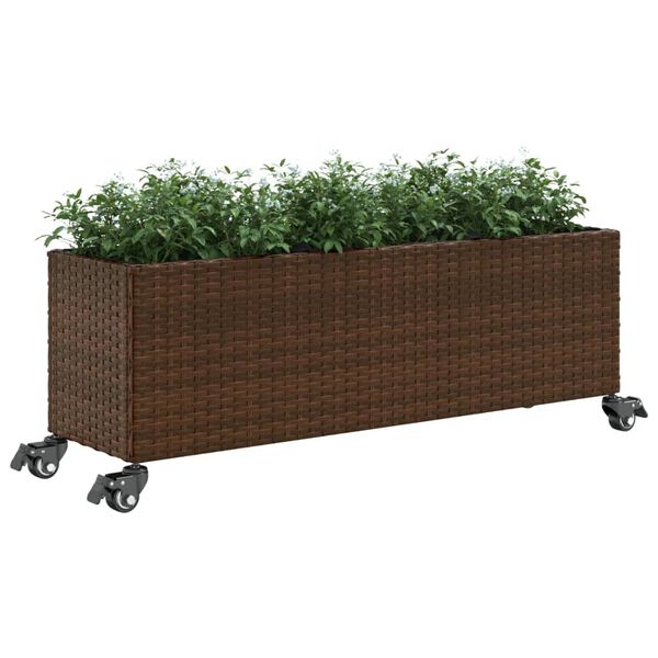 vidaXL 2 db barna polyrattan n&ouml;v&eacute;nytart&oacute; ker&eacute;kkel 107x32x38 cm