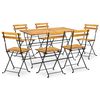 vidaXL 7 részes összecsukható kültéri tömör akácfa étkezőszett