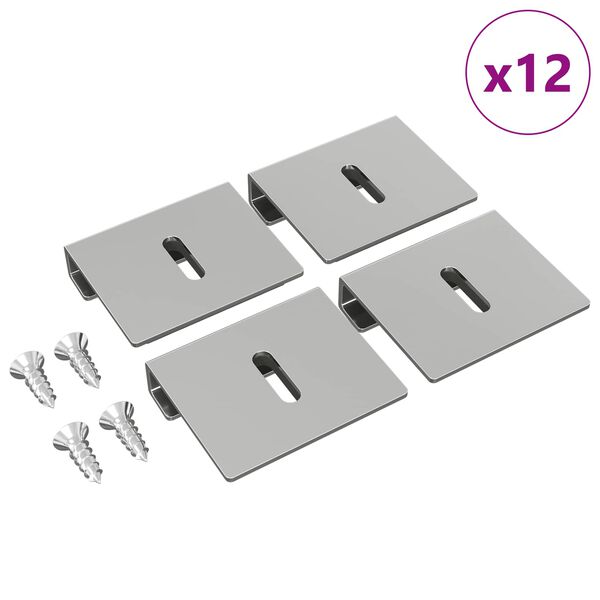 vidaXL T&uuml;k&ouml;r tart&oacute; konzol 12 pcs Nikkel 35 x 30 x 8,3 mm Ac&eacute;l