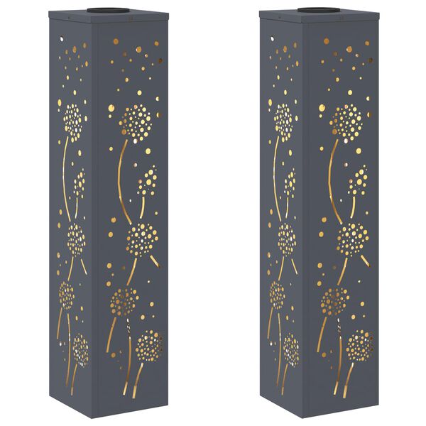 vidaXL Napelemmel műk&ouml;dő LED &ouml;sv&eacute;ny vil&aacute;g&iacute;t&aacute;s 2 pcs Antracit