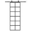 vidaXL fekete ESG &uuml;veg tol&oacute;ajt&oacute; f&eacute;mszerelv&eacute;ny-szettel 76x205 cm