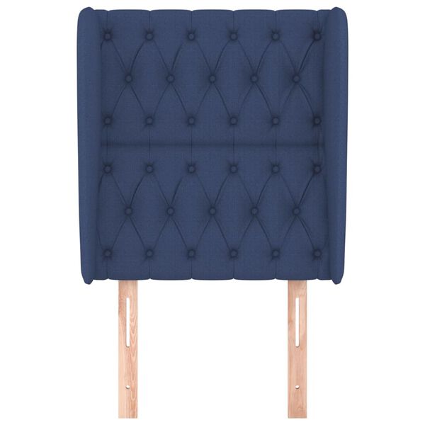 vidaXL kék szövet fejtámla szárnyakkal 83 x 23 x 118/128 cm