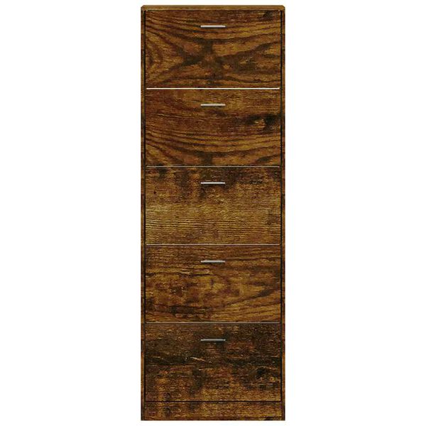 vidaXL f&uuml;st&ouml;s t&ouml;lgy sz&iacute;nű szerelt fa cipősszekr&eacute;ny 59 x 17 x 169 cm