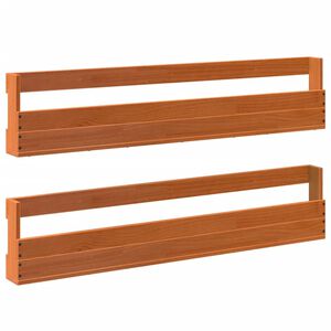 vidaXL 2 db viaszbarna t&ouml;m&ouml;r fenyőfa fali cipőtart&oacute; 110x8,5x23,5 cm