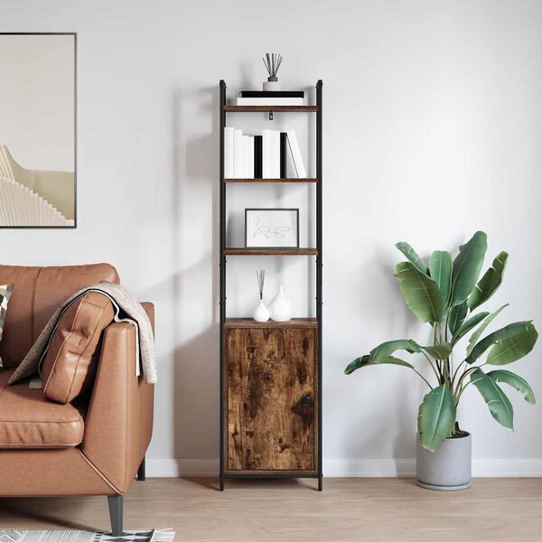 vidaXL K&ouml;nyvespolc F&uuml;st&ouml;lt t&ouml;lgy 40 x 24 x 161 cm Faanyag