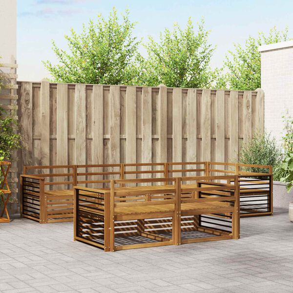 vidaXL K&uuml;lt&eacute;ri kanap&eacute; szett 7 pcs Term&eacute;szetes T&ouml;m&ouml;r Ak&aacute;cfa