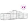 vidaXL 2 db &iacute;ves horganyzott vas gabion kos&aacute;r 200x50x40/60 cm