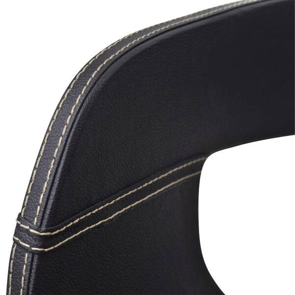 vidaXL 2 db fekete hajl&iacute;tott fa &eacute;s műbőr &eacute;tkezősz&eacute;k