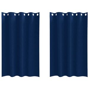 vidaXL Fekete F&uuml;gg&ouml;ny Gyűrűkkel 2 pcs S&ouml;t&eacute;t k&eacute;k 175 x 140 cm