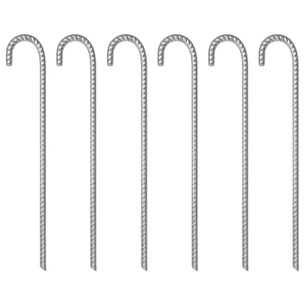 vidaXL 6 db horganyzott ac&eacute;l s&aacute;torszeg 41,5 cm &Oslash;12 mm