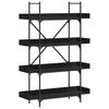 vidaXL 4-szintes fekete szerelt fa k&ouml;nyvespolc 100 x 33 x 145,5 cm