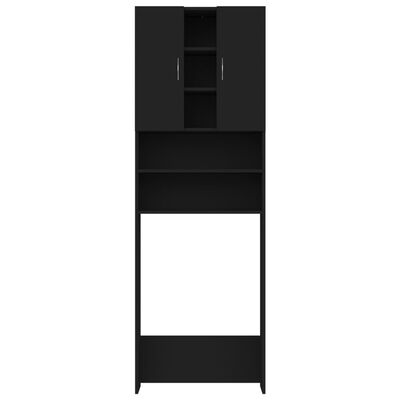 vidaXL fekete mosógépszekrény 64 x 25,5 x 190 cm