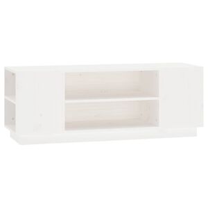 vidaXL feh&eacute;r t&ouml;m&ouml;r fenyőfa TV-szekr&eacute;ny 110 x 35 x 40,5 cm