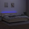 vidaXL kr&eacute;msz&iacute;nű sz&ouml;vet rug&oacute;s &eacute;s LED-es &aacute;gy matraccal 200 x 200 cm