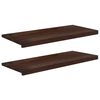 vidaXL Ablakp&aacute;rk&aacute;nyok 2 db S&ouml;t&eacute;t Barna 100 x 40 x 2 cm T&ouml;m&ouml;r b&uuml;kkfa