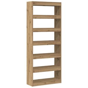 vidaXL K&ouml;nyvespolc 6 szintes 80 x 30 x 198 cm Szerelt Fa Artisan t&ouml;lgy