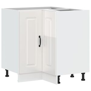 vidaXL Konyhai sarok alapszekr&eacute;ny Kalmar magasf&eacute;nyű feh&eacute;r sz&iacute;nű műfa