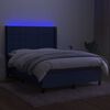 vidaXL k&eacute;k sz&ouml;vet rug&oacute;s &eacute;s LED-es &aacute;gy matraccal 140x190 cm