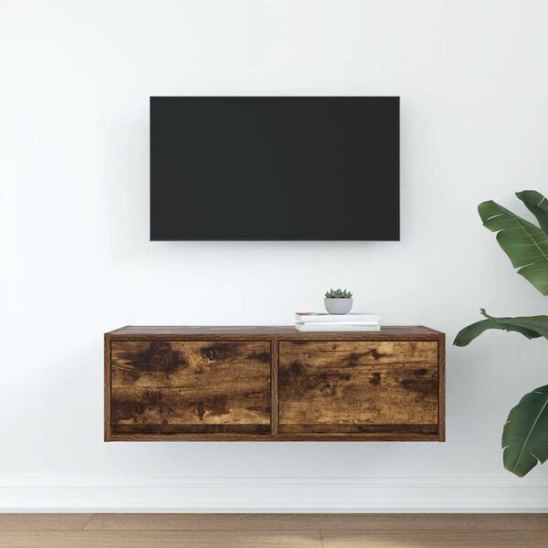 vidaXL f&uuml;st&ouml;s t&ouml;lgy sz&iacute;nű szerelt fa TV-szekr&eacute;ny 80x31x25,5 cm