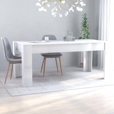 vidaXL magasfényű fehér forgácslap étkezőasztal 180 x 90 x 76 cm