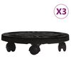 vidaXL 3 db fekete kerekes vir&aacute;gtart&oacute; &aacute;tm&eacute;rő 30 cm 170 kg