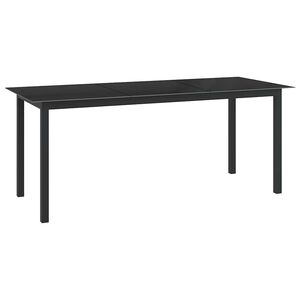 vidaXL fekete alum&iacute;nium &eacute;s &uuml;veg kerti asztal 190 x 90 x 74 cm