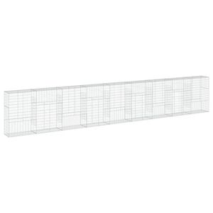 vidaXL horganyzott vas gabion kos&aacute;r fed&eacute;llel 900 x 50 x 150 cm