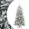 vidaXL Műkar&aacute;csonyfa g&ouml;mbbel 150 cm 150 LED Meleg feh&eacute;r PE &eacute;s PVC
