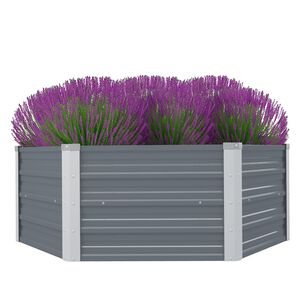vidaXL Kerti magas&aacute;gy&aacute;s horganyzott ac&eacute;lb&oacute;l 129x129x45cm sz&uuml;rke