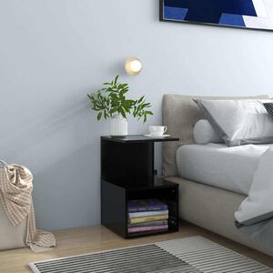 vidaXL 2 db fekete szerelt fa &eacute;jjeliszekr&eacute;ny 35 x 35 x 55 cm